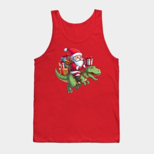 Santa Claus Riding T-REX Tank Top